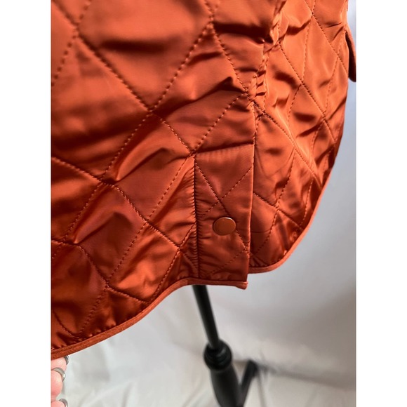 Talbots Woman's Quilted Vest Rust Petite XL Snap Closure Black Label EUC - Picture 4 of 6